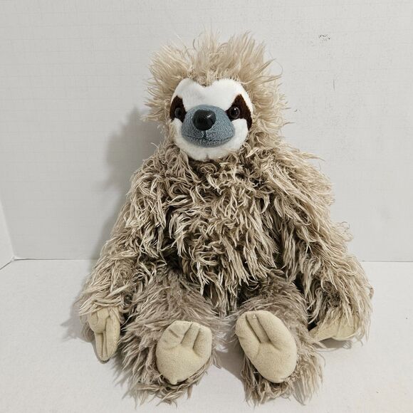 Wild Republic Cuddlekin Three Toed Sloth Plush 12"  Stuffed Animal Shaggy Hair - Picture 1 of 7